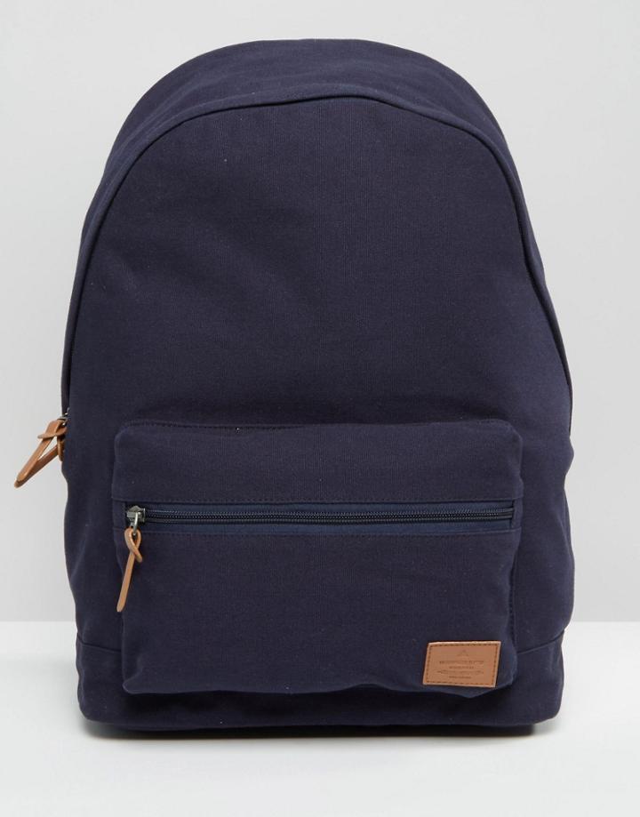 Asos Backpack In Canvas - Navy