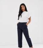 Asos Design Petite Chino Pants In Navy