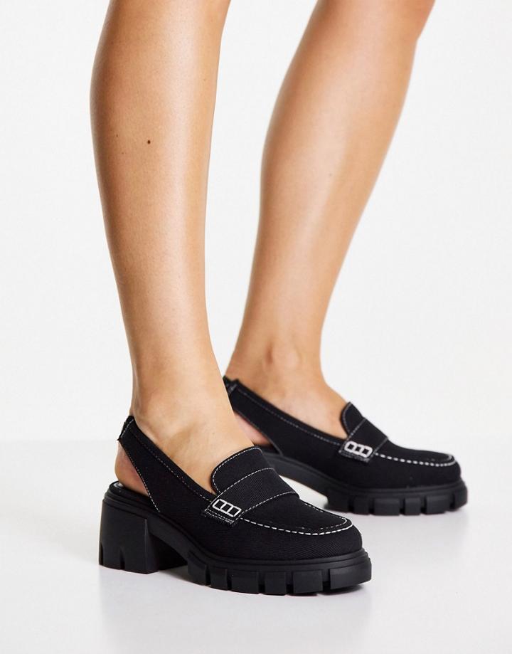 Asos Design Shae Chunky Slingback Loafers In Black