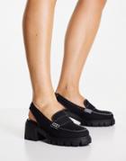 Asos Design Shae Chunky Slingback Loafers In Black