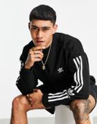 Adidas Originals Adicolor Lock-up 3-stripes Sweatshirt In Black