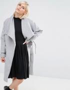 Lost Ink Relaxed Collar Coat - Gray