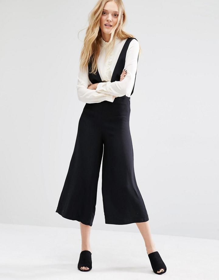 Mango Culotte Jumpsuit - Black