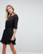 Isla The Resistence Sheer Skater Dress - Black