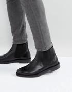 Silver Street Chelsea Boots In Black Leather - Black