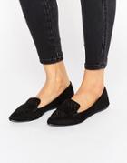 Call It Spring Unoille Cut Out Point Flat Shoes - Black