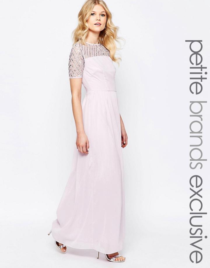 Maya Petite Chiffon Embellished Maxi Dress - Lavender