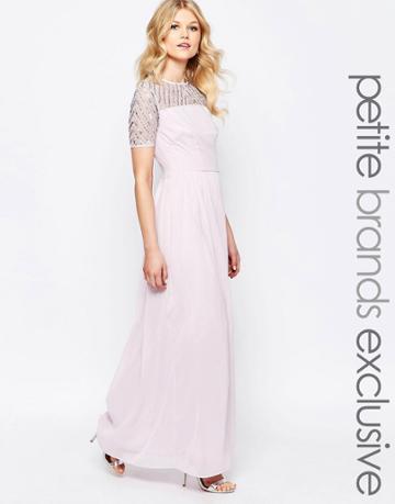 Maya Petite Chiffon Embellished Maxi Dress - Lavender