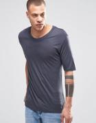 Weekday Jarmo Slinky T-shirt In Dark Gray - Gray