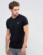 Asos T-shirt With Roll Sleeve And Logo In Black - Black