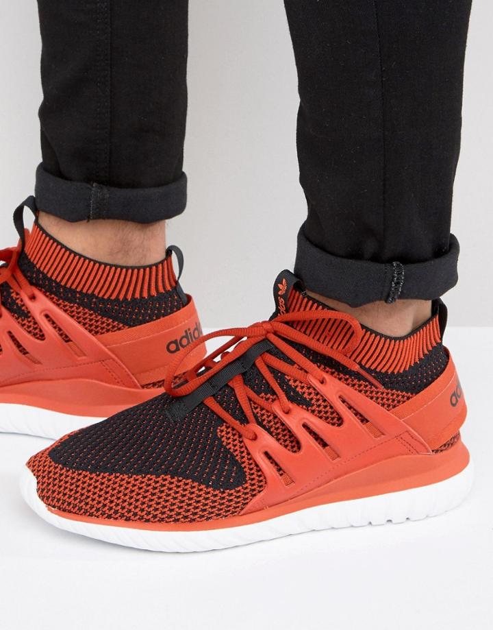 Adidas Originals Tubular Nova Primeknit Sneakers In Red - Red