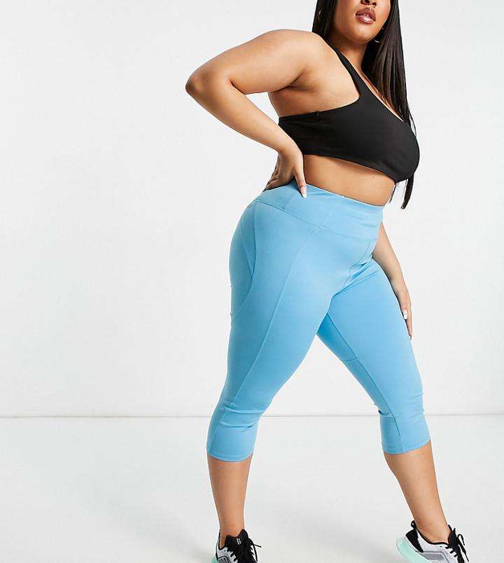 Asos 4505 Curve Icon Running Capri Leggings-blues