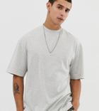 Collusion T-shirt In White Marl