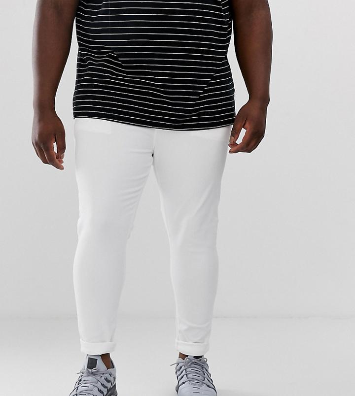 Asos Design Plus Spray On Jeans In Power Stretch In White - White