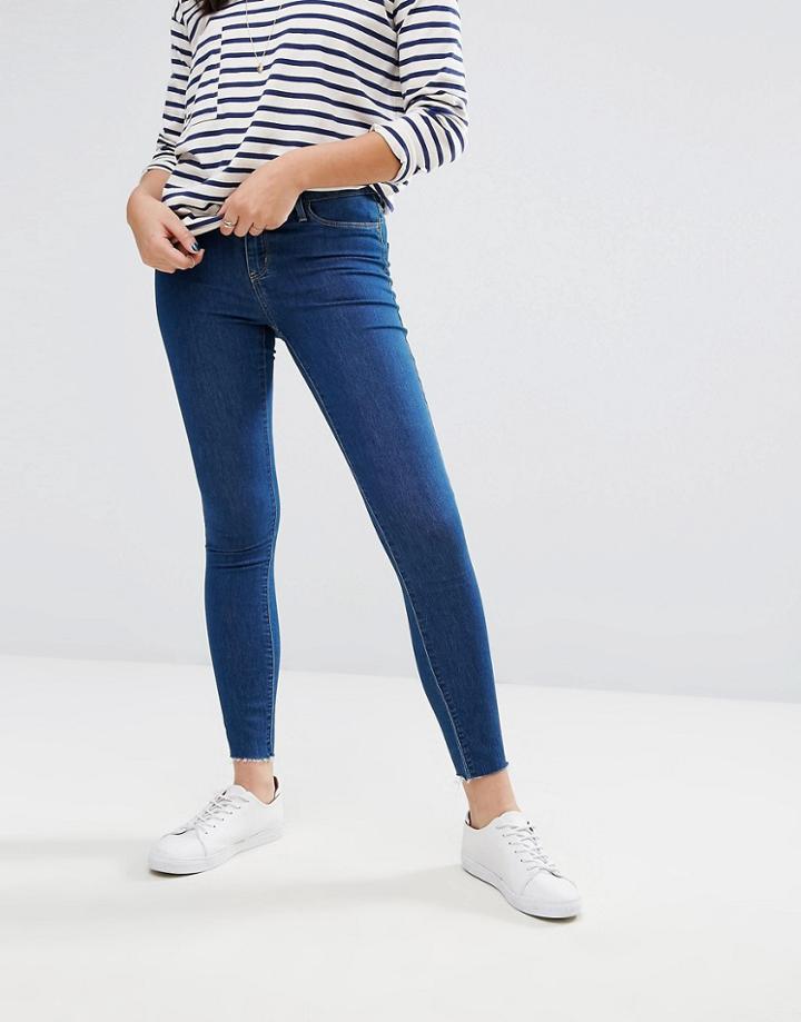 Vero Moda Raw Hem Skinny Jegging - Blue