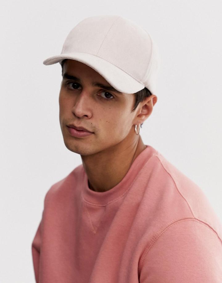 Brave Soul Suedette Baseball Cap-pink