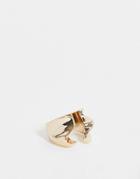 Topshop Molten Wrap Ring In Gold