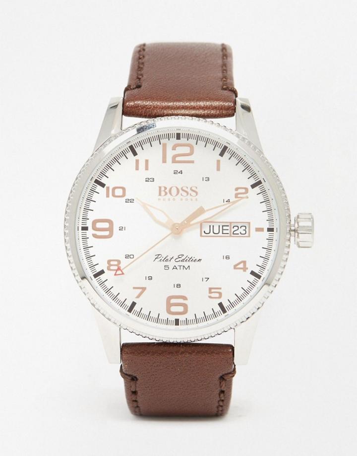 Hugo Boss Black Leather Strap Watch 1513333 - Brown