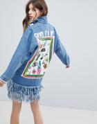 Signature 8 Denim Dress With Raw Hem - Blue