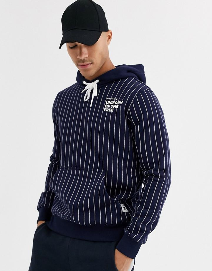 G-star Pinstripe Hoody-blue