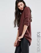 Vero Moda Tall Oversized Rollneck Sweater - Brown