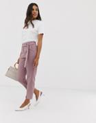 Vila Slim Pants With Kick Splits - Pink
