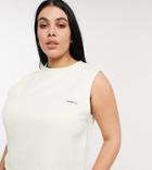 Loose Threads Plus Relaxed Lounge Crop Tank Top With Chest Logo Embroidery-neutral