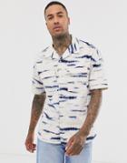 Bershka Short Sleeve Oversized Denim Shirt With Tie Dye Print-pink