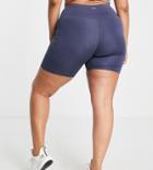 Asos 4505 Curve Icon Booty Legging Short With Bum Sculpt Detail-navy