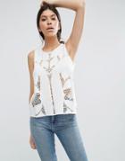 Vero Moda Cut Out Mesh Top - White