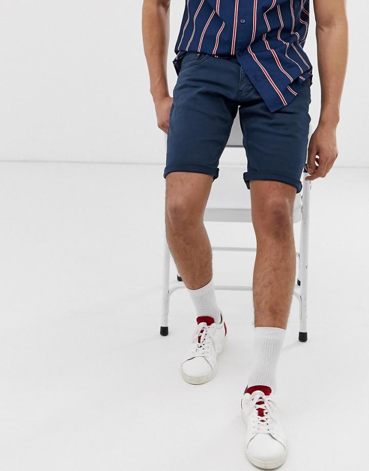 Esprit Slim Fit Denim Short In Navy - Navy