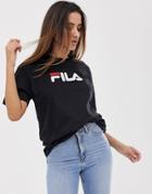 Fila Oversized Boyfriend T-shirt With Chest Logo-black