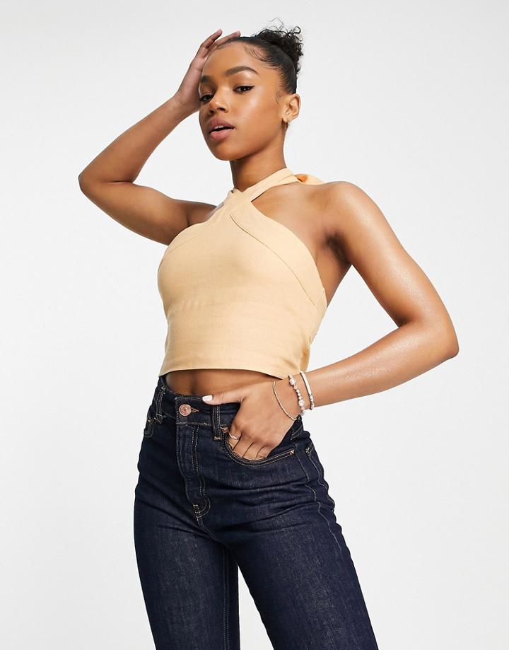 Abercrombie & Fitch Halter Top In Beige-green