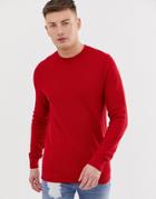 New Look Honeycomb Knit Sweater In Red - Red