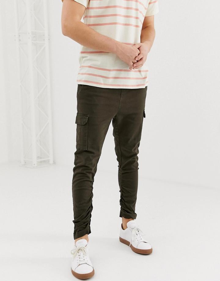 Brave Soul Gathered Utility Cargo Pants-green