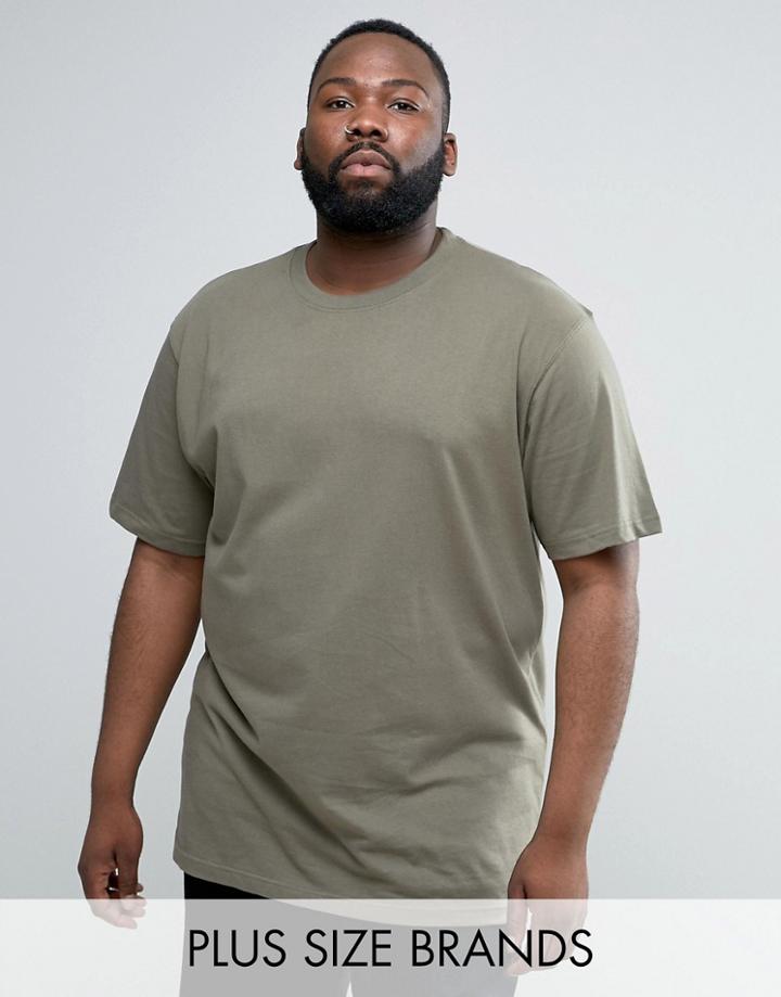 Duke Plus Crew Neck T-shirt In Khaki - Green