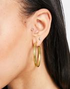 People Tree Hoop Earrings In Brass-gold