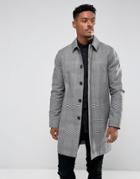 Asos Shower Resistant Single Breasted Trench In Prince Of Wales Check - Multi