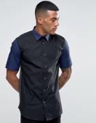Diesel S-kendale Cut And Sew Short Sleeve Shirt - Black