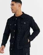 Soul Star Slim Fit Denim Jacket In Black Wash