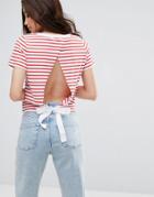 Miss Selfridge Exclusive Tie Back T-shirt - Multi