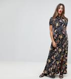 Asos Maternity Chinoiserie Print Maxi Tea Dress - Multi