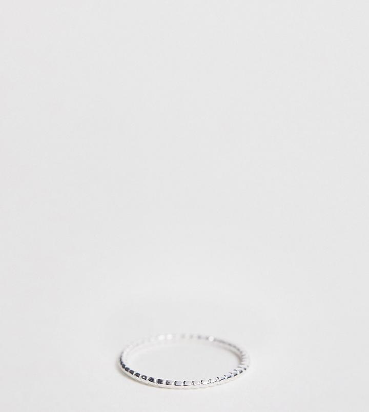 Asos Design Curve Sterling Silver Ring In Mini Ball Design