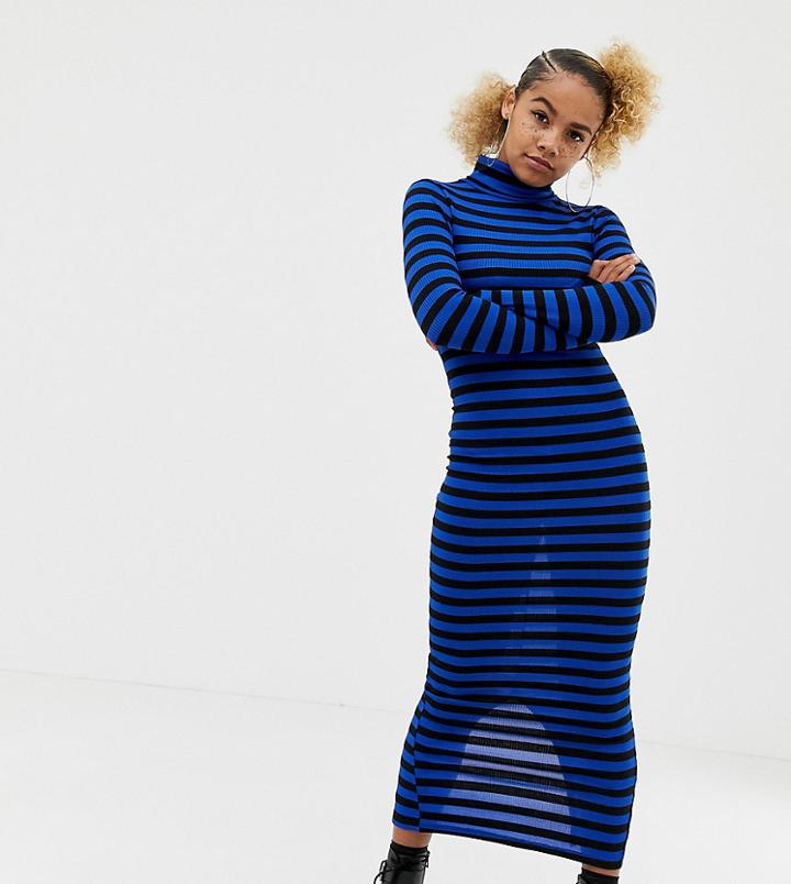 Collusion Petite Maxi Bodycon Dress In Stripe - Multi