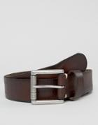 Esprit Leather Belt With Roller Buckle - Brown