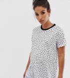 Asos Design Maternity T-shirt With Drawn Mono Spot - White