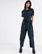 Asos Design Minimal Boiler Jumpsuit With Detachable Fanny Pack