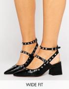 Asos Seattle Wide Fit Studded Point Shoes - Black