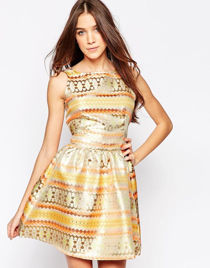 Madam Rage Dress With Full Skirt - Neon