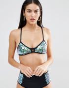 Jaded Double Strap Mermaid Bikini Top - Green